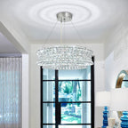 Modern Crystal Chandelier for Dining Room LED Chrome