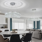 Modern Crystal Chandelier for Dining Room LED Chrome
