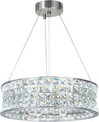 Modern Crystal Chandelier for Dining Room LED Chrome