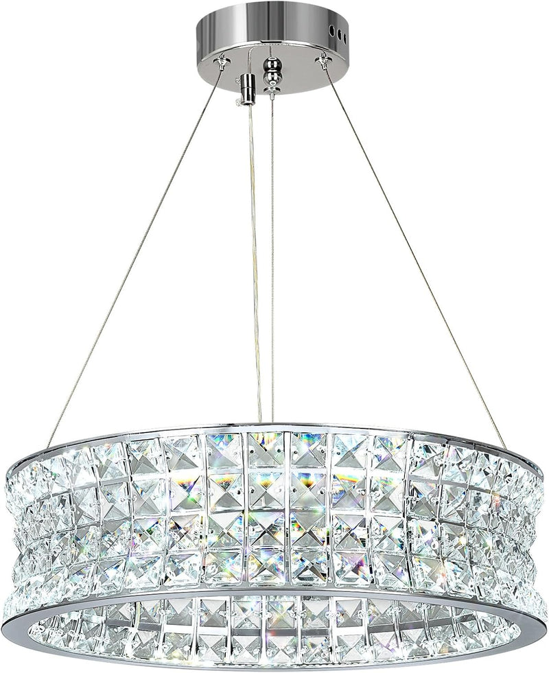 Modern Crystal Chandelier for Dining Room LED Chrome
