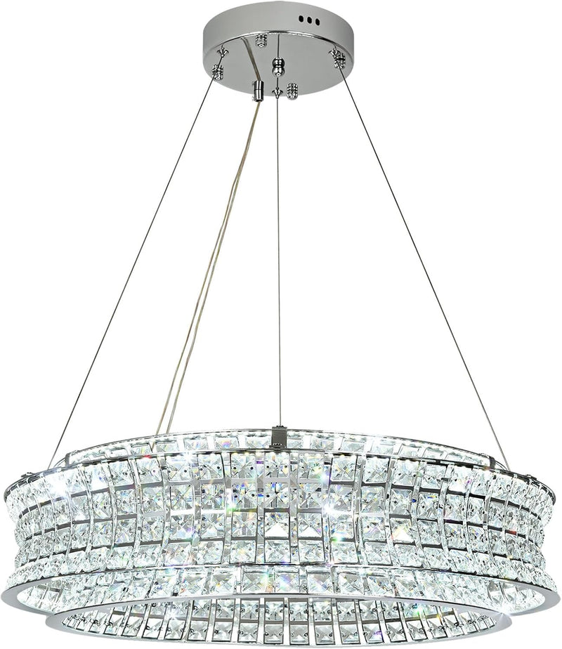 Modern Crystal Chandelier for Dining Room LED Chrome