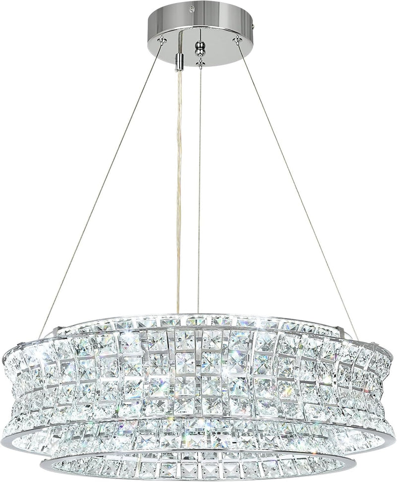Modern Crystal Chandelier for Dining Room LED Chrome