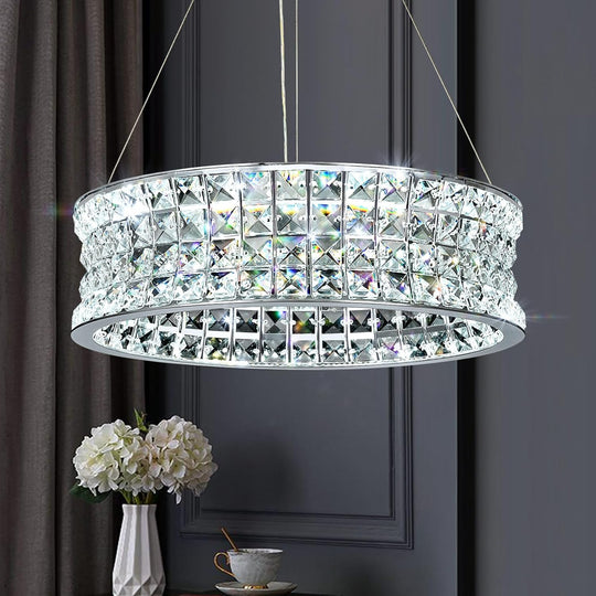 Modern Crystal Chandelier for Dining Room LED Chrome