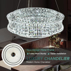 Modern Crystal Chandelier for Dining Room LED Chrome