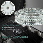 Modern Crystal Chandelier for Dining Room LED Chrome