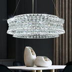 Modern Crystal Chandelier for Dining Room LED Chrome