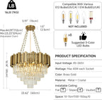 Modern Crystal Chandelier Pendant Light Fixtures Small Lighting