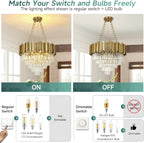 Modern Crystal Chandelier Pendant Light Fixtures Small Lighting