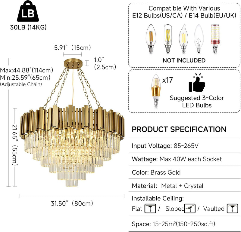 Modern Crystal Chandelier Pendant Light Fixtures Small Lighting