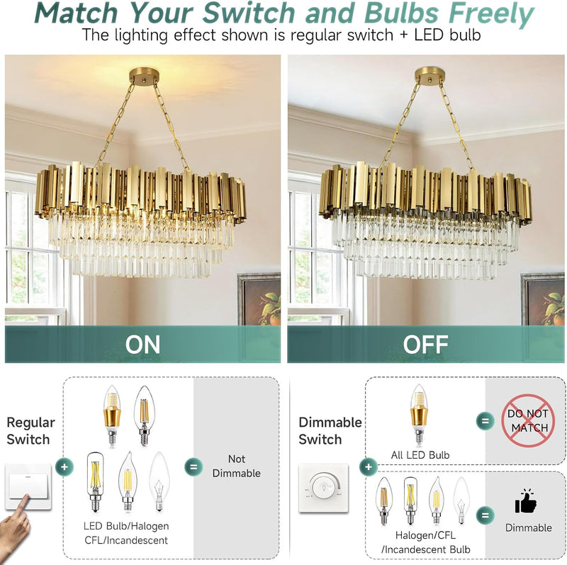 Modern Crystal Chandelier Pendant Light Fixtures Small Lighting