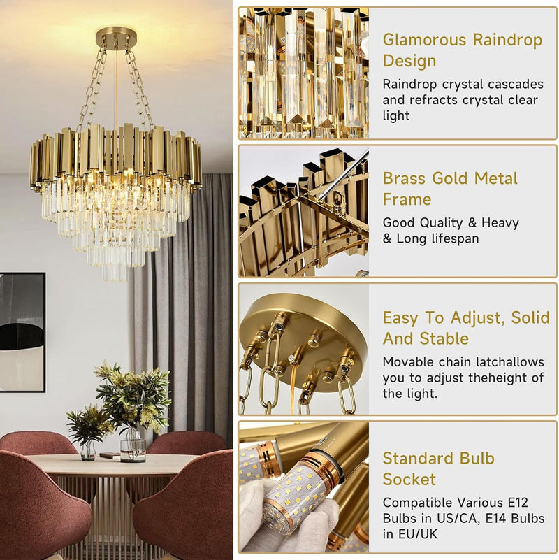 Modern Crystal Chandelier Pendant Light Fixtures Small Lighting