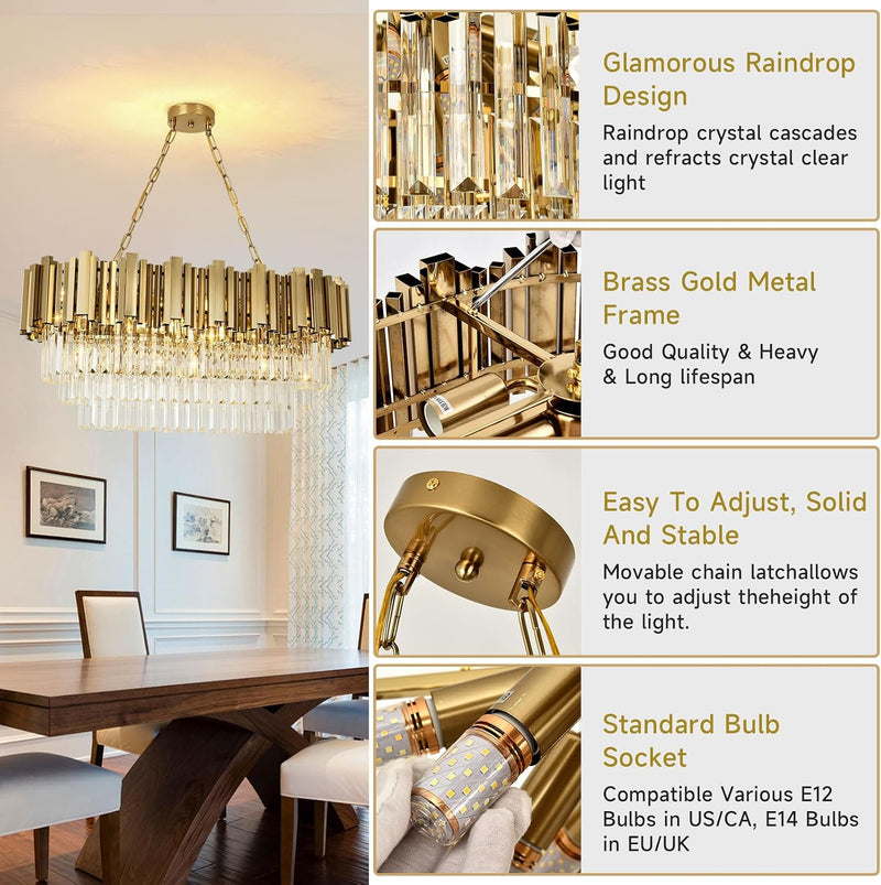 Modern Crystal Chandelier Pendant Light Fixtures Small Lighting