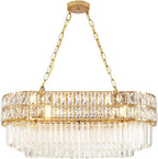 Modern Crystal Chandelier Pendant Round Light Fixture Hanging
