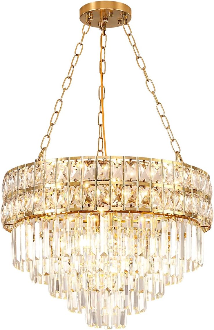 Modern Crystal Chandelier Pendant Round Light Fixture Hanging