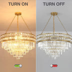 Modern Crystal Chandelier Pendant Round Light Fixture Hanging