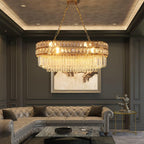 Modern Crystal Chandelier Pendant Round Light Fixture Hanging