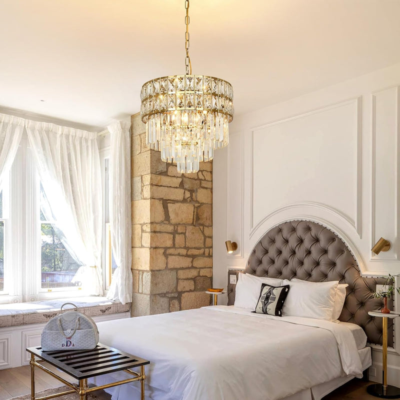 Modern Crystal Chandelier Pendant Round Light Fixture Hanging