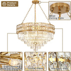 Modern Crystal Chandelier Pendant Round Light Fixture Hanging