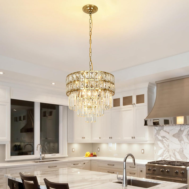 Modern Crystal Chandelier Pendant Round Light Fixture Hanging