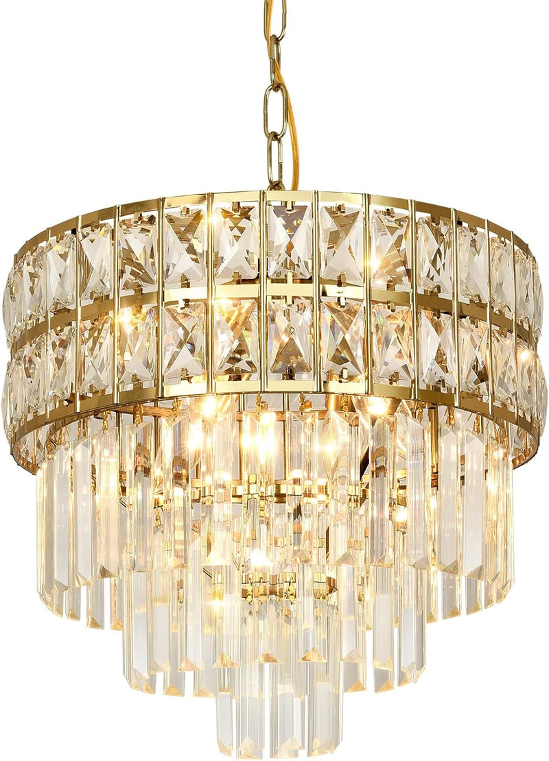 Modern Crystal Chandelier Pendant Round Light Fixture Hanging