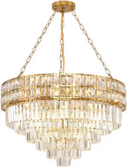 Modern Crystal Chandelier Pendant Round Light Fixture Hanging