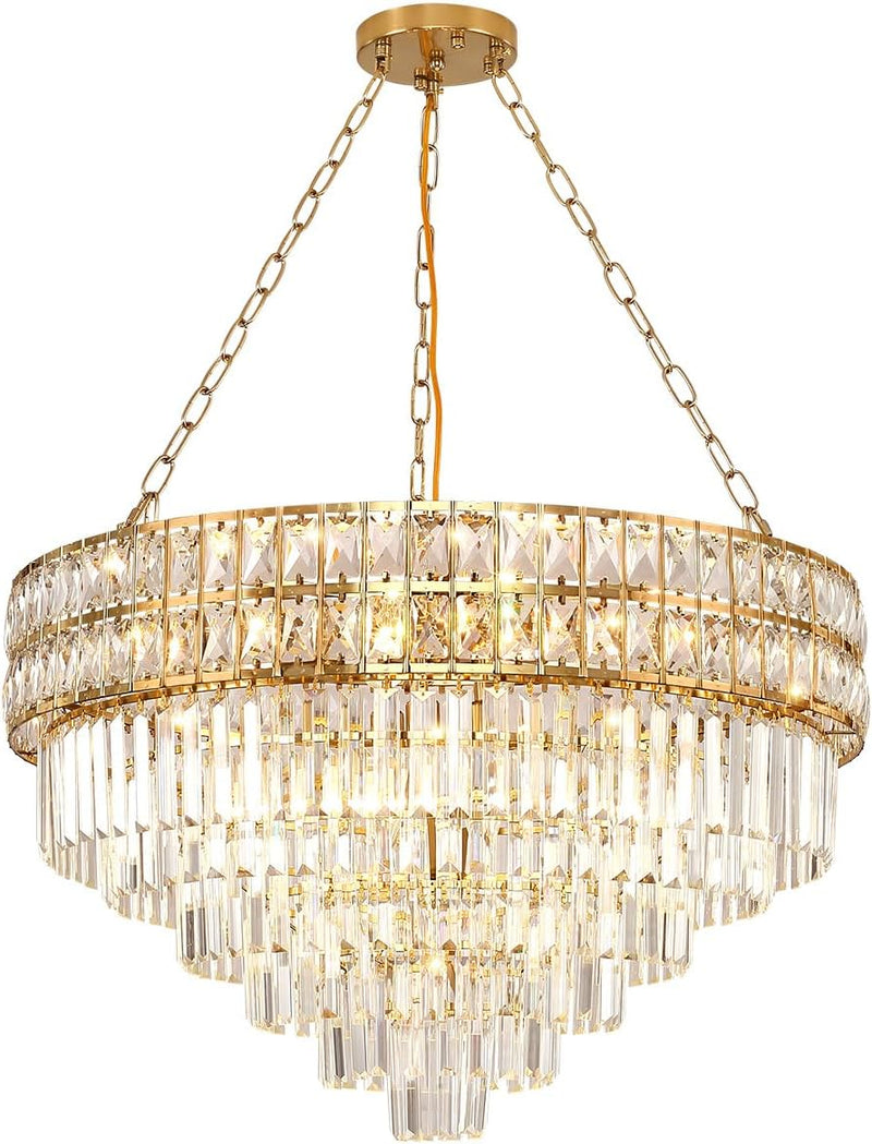 Modern Crystal Chandelier Pendant Round Light Fixture Hanging