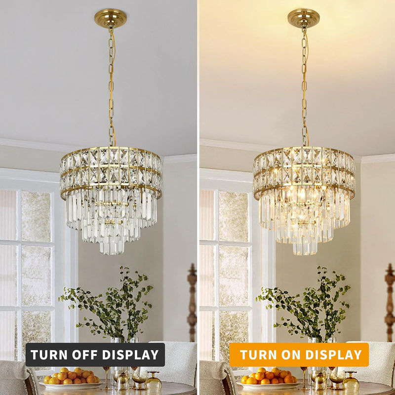 Modern Crystal Chandelier Pendant Round Light Fixture Hanging