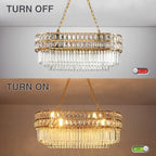 Modern Crystal Chandelier Pendant Round Light Fixture Hanging