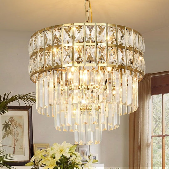 Modern Crystal Chandelier Pendant Round Light Fixture Hanging
