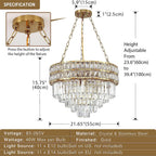Modern Crystal Chandelier Pendant Round Light Fixture Hanging