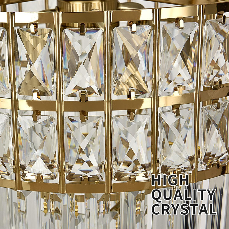 Modern Crystal Chandelier Pendant Round Light Fixture Hanging