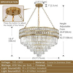 Modern Crystal Chandelier Pendant Round Light Fixture Hanging
