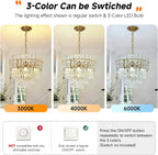 Modern Crystal Chandelier Round Luxury Pendant Light 3-Tiers