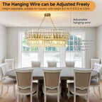 Modern Crystal Chandelier Round Luxury Pendant Light 3-Tiers