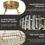 Modern Crystal Chandelier Round Luxury Pendant Light 3-Tiers