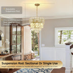 Modern Crystal Chandelier Round Luxury Pendant Light 3-Tiers