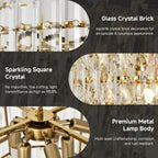 Modern Crystal Chandelier Round Luxury Pendant Light 3-Tiers