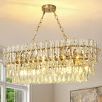 Modern Crystal Chandelier Round Luxury Pendant Light 3-Tiers