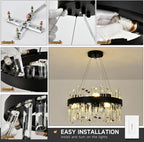 Modern Crystal Chandelier Round Pendant Lamp