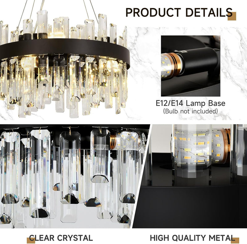 Modern Crystal Chandelier Round Pendant Lamp