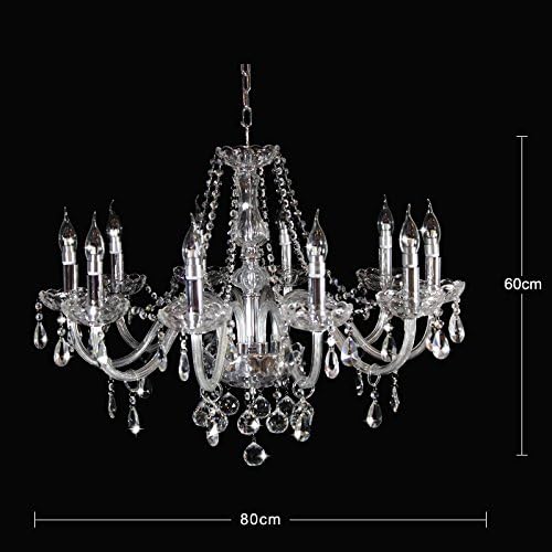 Modern Crystal Chandelier with 10-Lights Clear K9 Droplet
