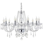Modern Crystal Chandelier with 10-Lights Clear K9 Droplet
