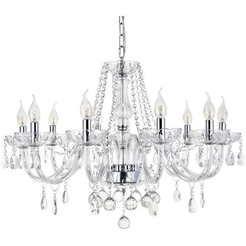Modern Crystal Chandelier with 10-Lights Clear K9 Droplet