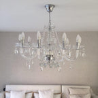 Modern Crystal Chandelier with 10-Lights Clear K9 Droplet