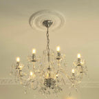 Modern Crystal Chandelier with 10-Lights Clear K9 Droplet