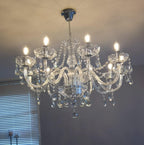 Modern Crystal Chandelier with 10-Lights Clear K9 Droplet