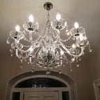 Modern Crystal Chandelier with 10-Lights Clear K9 Droplet
