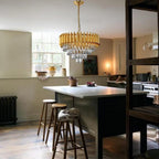 Modern Crystal Chandeliers 4-Tier K9 Round Light Fixture