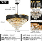 Modern Crystal Chandeliers 4-Tier K9 Round Light Fixture
