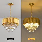 Modern Crystal Chandeliers 4-Tier K9 Round Light Fixture